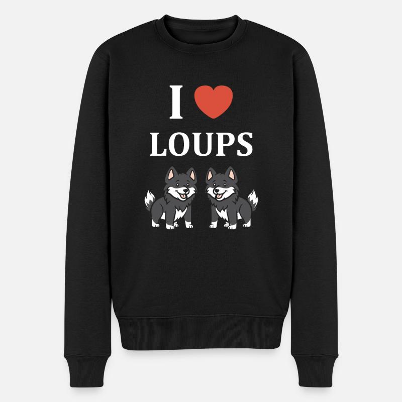 Humour loup - Pull Premium bio Homme - noir