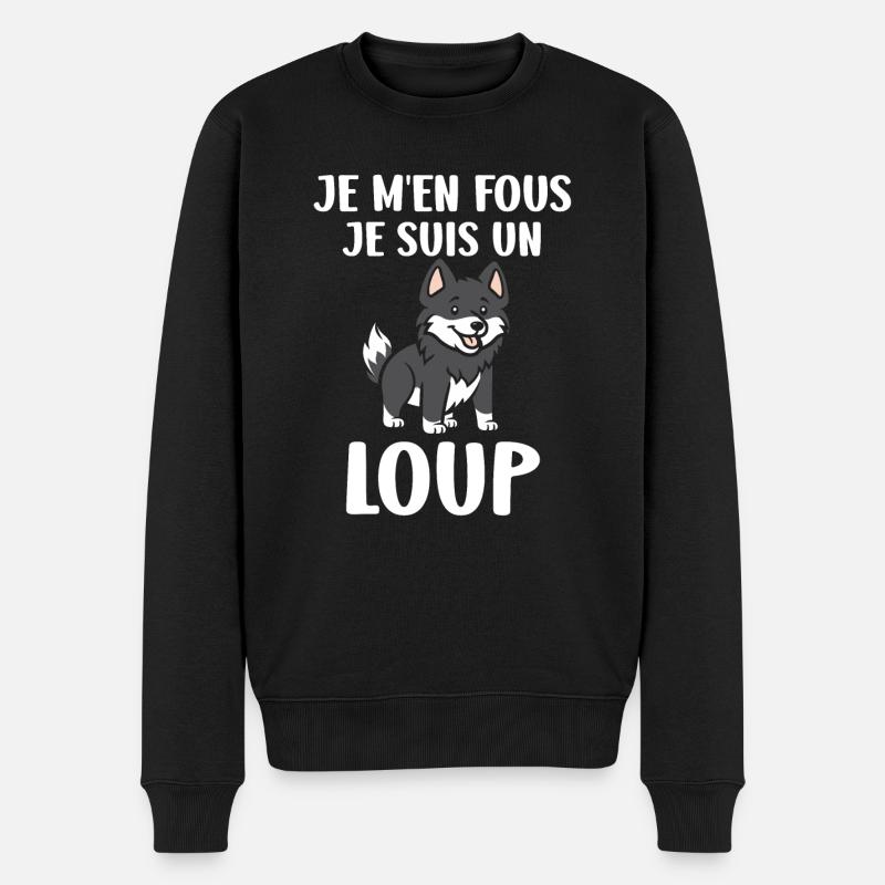 Humour loup - Pull Premium bio Homme - noir