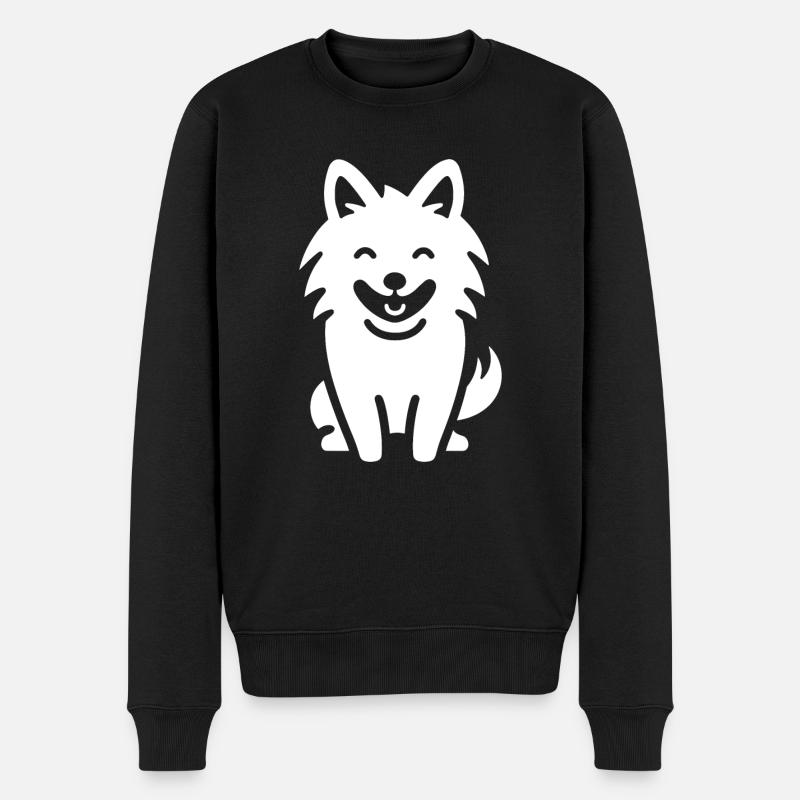 Wolf - Männer Premium Bio Pullover - Schwarz