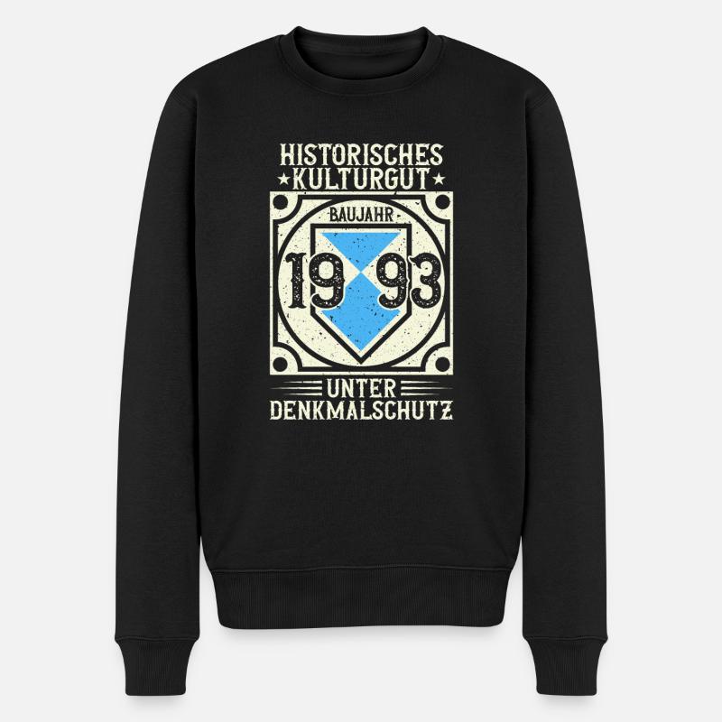 Baujahr 1993 Geboren, Geburtstag Jahrgang 1993 - Männer Premium Bio Pullover - Schwarz