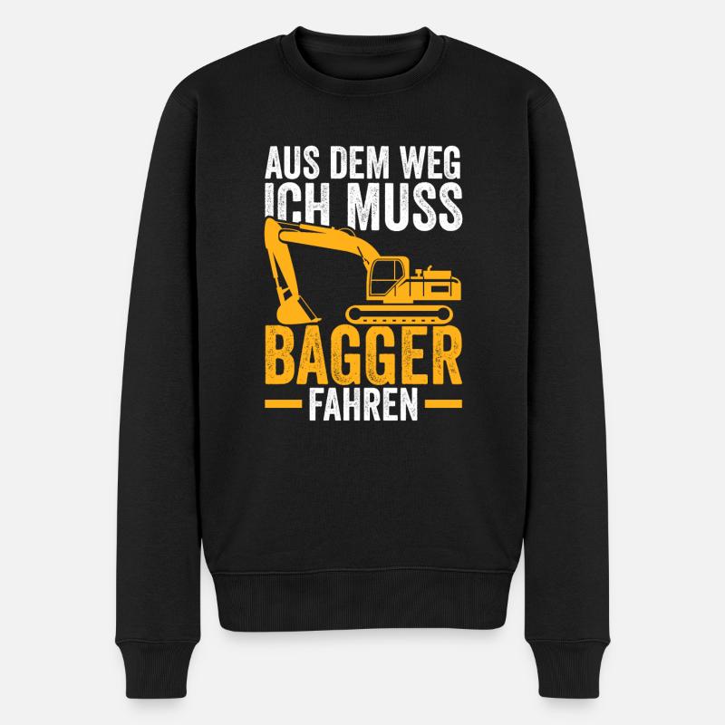 Bagger Fahrer Baggerfahrer Geschenk - Männer Premium Bio Pullover - Schwarz