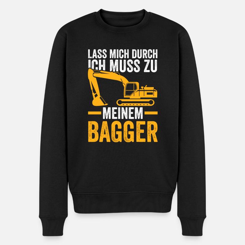 Bagger Fahrer Baustelle Geschenk - Männer Premium Bio Pullover - Schwarz