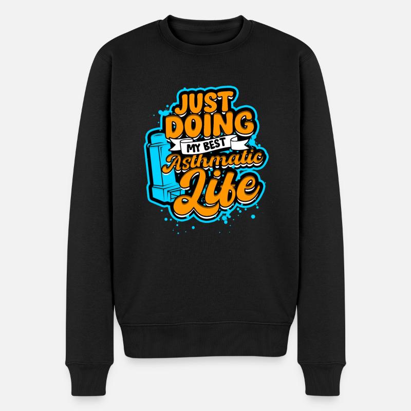 Asthma Asthmatiker - Männer Premium Bio Pullover - Schwarz