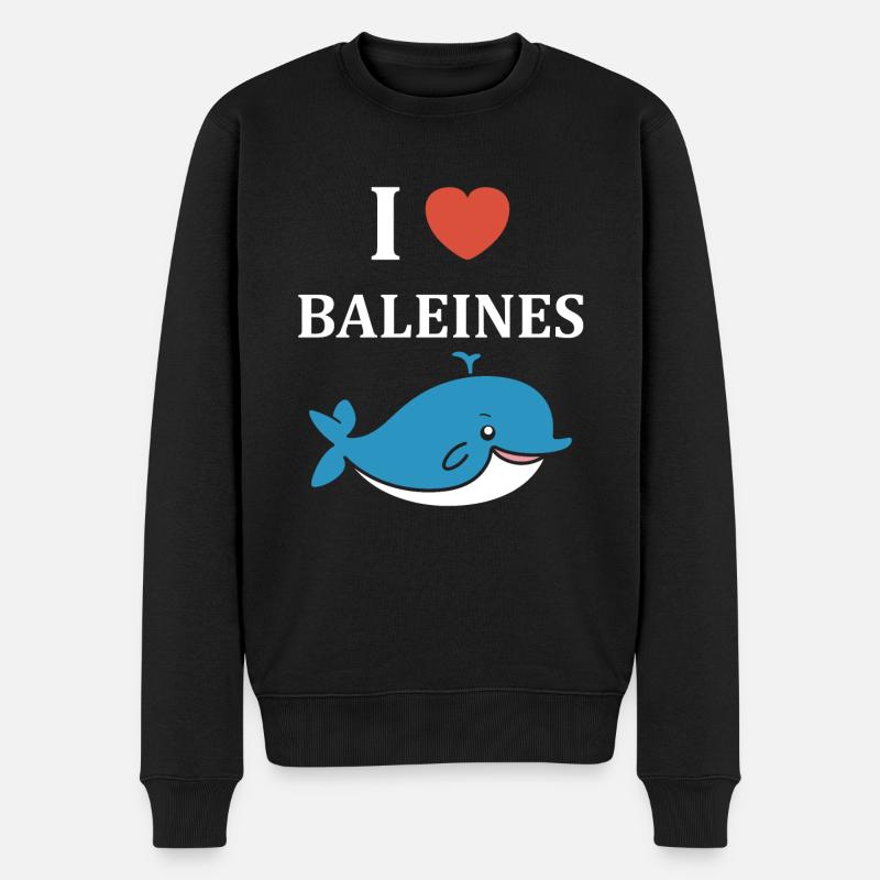 humour baleine - Pull Premium bio Homme - noir