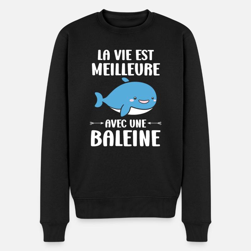 humour baleine - Pull Premium bio Homme - noir
