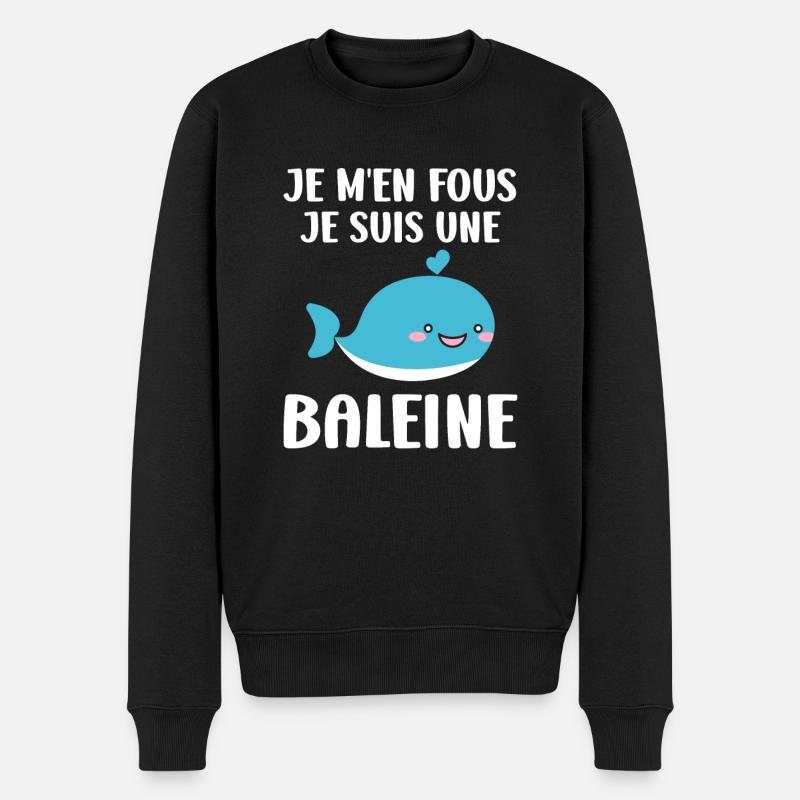 humour baleine - Pull Premium bio Homme - noir