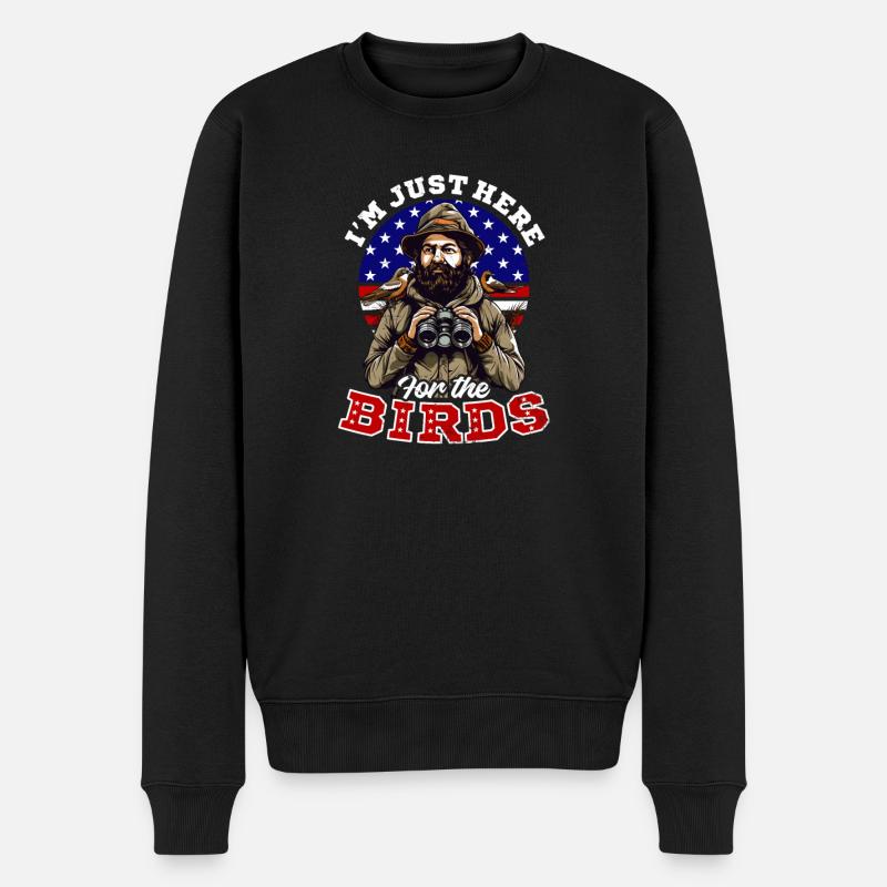 Birdwatcher ici pour les oiseaux - Pull Premium bio Homme - noir