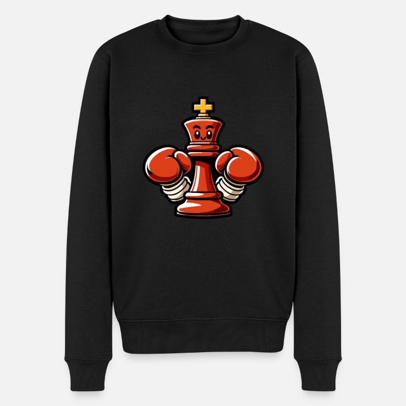 Schachmatt König Schach - Männer Premium Bio Pullover - Schwarz