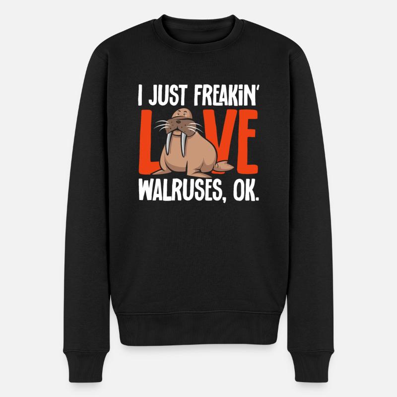 Walross - Männer Premium Bio Pullover - Schwarz