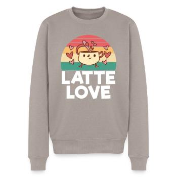 Coffee Gifts - Männer Premium Bio Pullover - Taupe - Vorne - Nico (187cm)