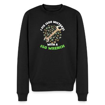 Automechaniker Ich behebe 500-Dollar-Fehler mit einem 50-Dollar-Schraubenschlüssel - Männer Premium Bio Pullover - Schwarz - Vorne - Nico (187cm)