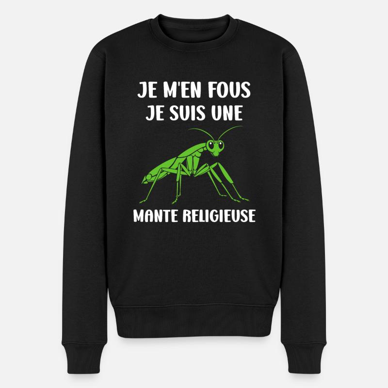 Humour insecte Mante religieuse - Pull Premium bio Homme - noir