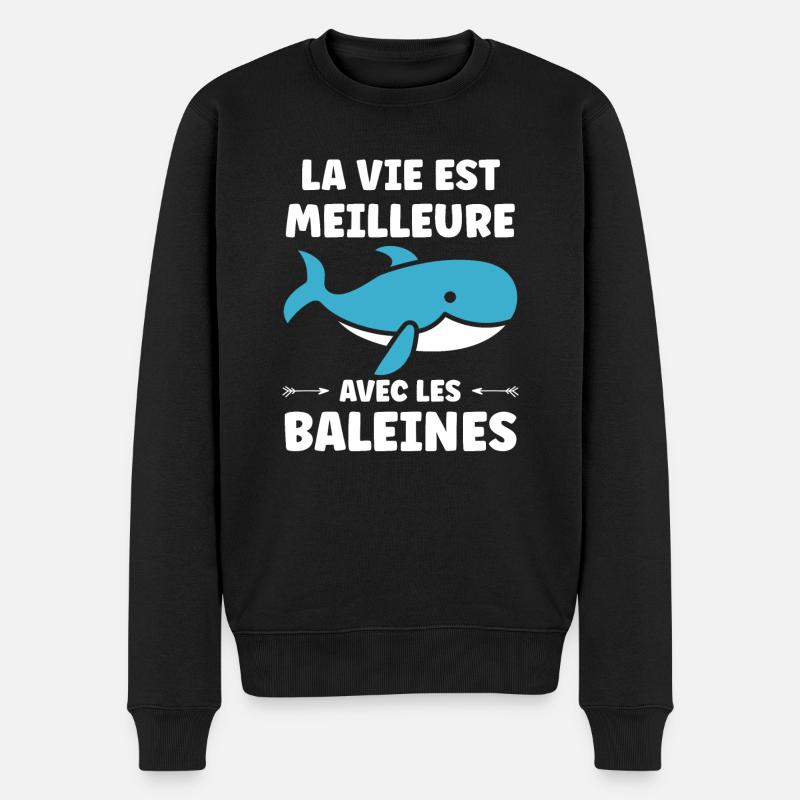 humour baleine - Pull Premium bio Homme - noir