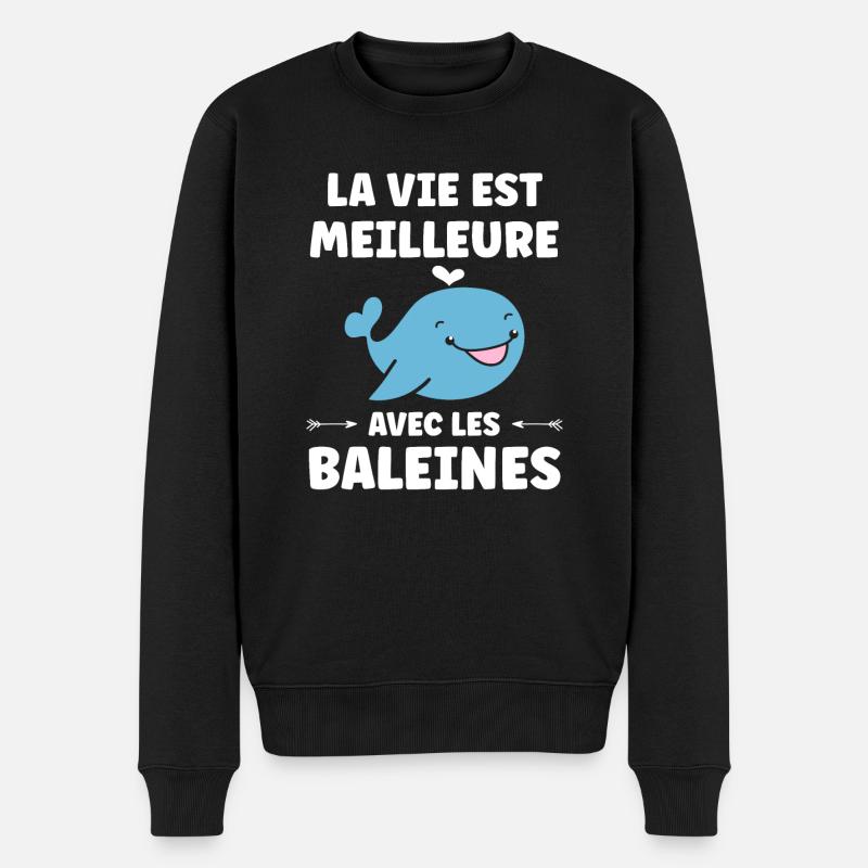 humour baleine - Pull Premium bio Homme - noir