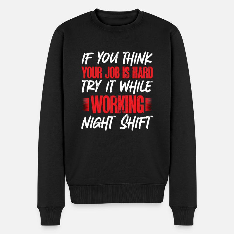 Nachtschicht Krankenschwester - Männer Premium Bio Pullover - Schwarz