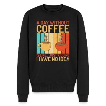 Coffee Gifts - Männer Premium Bio Pullover - Schwarz - Vorne - Nico (187cm)