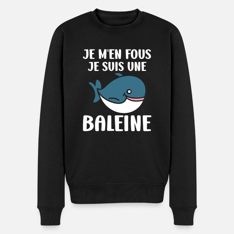 Baleines bleu Amour baleine - Pull Premium bio Homme - noir