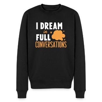 Parler dans le sommeil, Somniloquie, Parler dans le sommeil - Pull Premium bio Homme - noir - Devant - Nico (187cm)