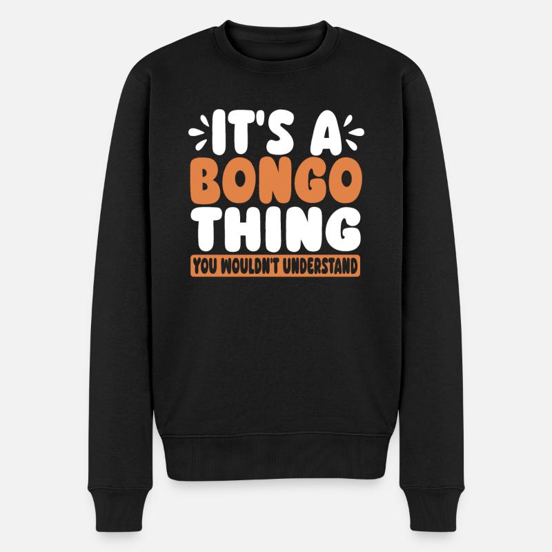 Bongo Musik Geschenk - Männer Premium Bio Pullover - Schwarz