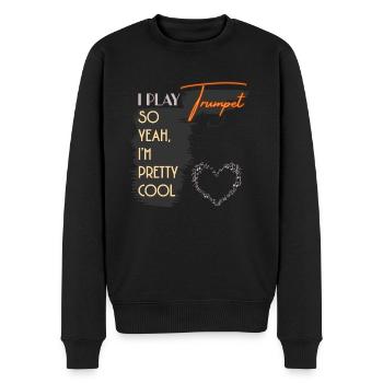 I Play Trumpet So Yeah I'm Pretty Cool - Men's Premium Organic Jumper - black - Front - Nico (187cm)