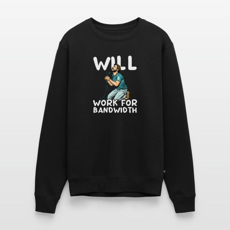 Network Engineering Will Work for Bandwidth Men's Premium Organic Jumper