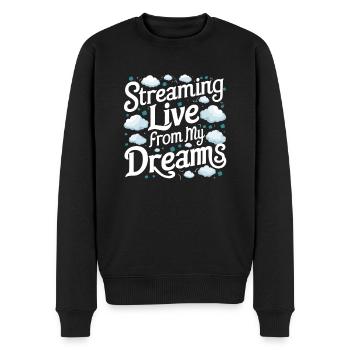 Parler dans le sommeil, Somniloquie, Parler dans le sommeil - Pull Premium bio Homme - noir - Devant - Nico (187cm)