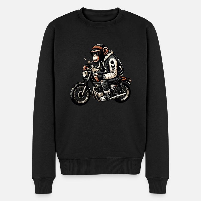 Chimpanzé Biker Coolness Tee - Pull Premium bio Homme - noir