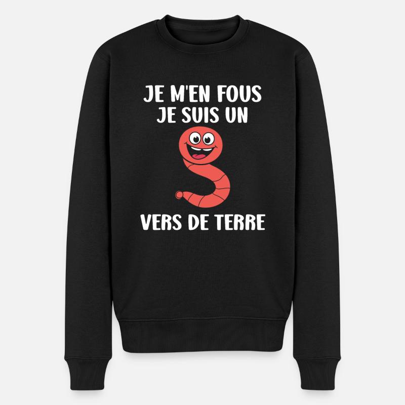 Humour ver de terre - Pull Premium bio Homme - noir