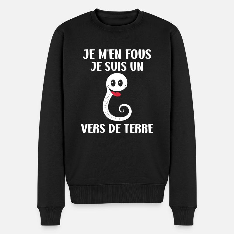 Humour ver de terre - Pull Premium bio Homme - noir