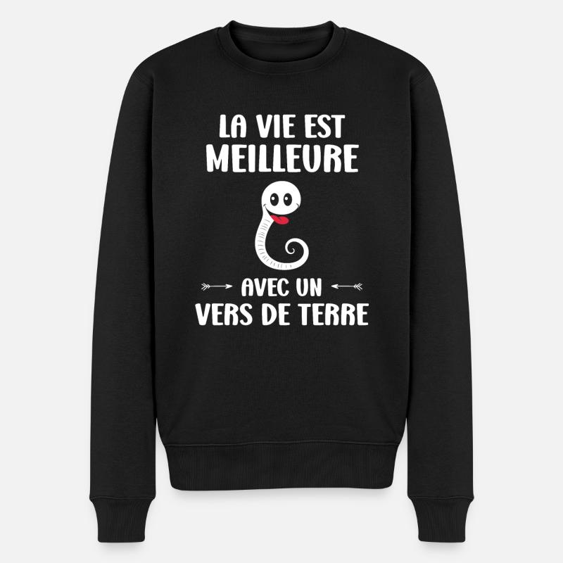 Humour ver de terre - Pull Premium bio Homme - noir