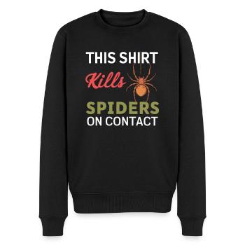 Funny Arachnophobia Awareness, Spider Phobia - Men's Premium Organic Jumper - black - Front - Nico (187cm)