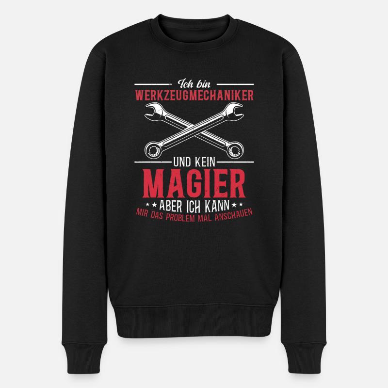 Werkzeugmechaniker - Kein Magier, nur Genie - Männer Premium Bio Pullover - Schwarz
