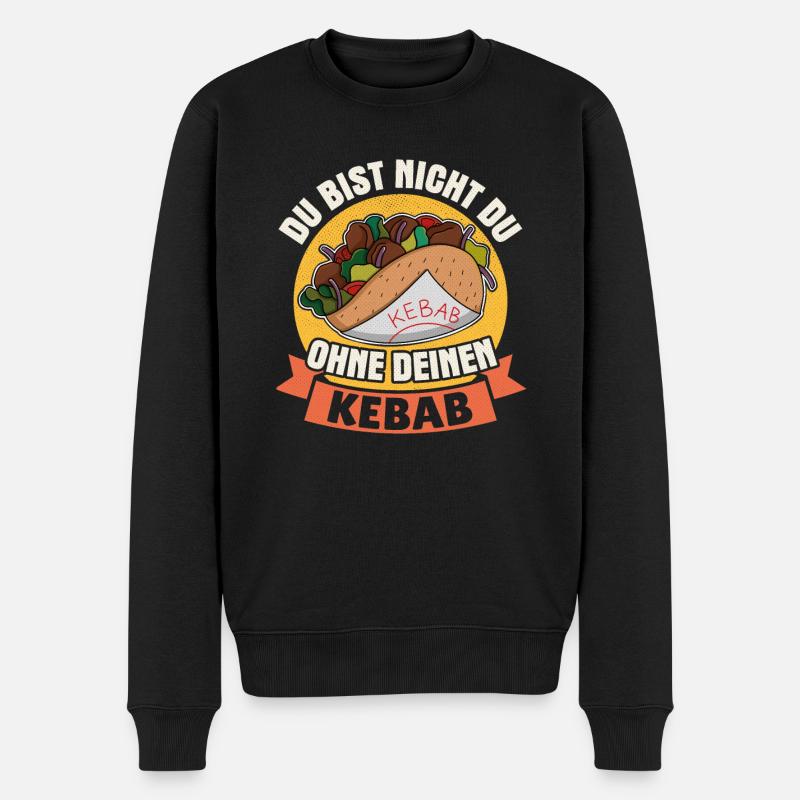 Du bist nicht du ohne deinen Kebab Fastfood Döner - Männer Premium Bio Pullover - Schwarz