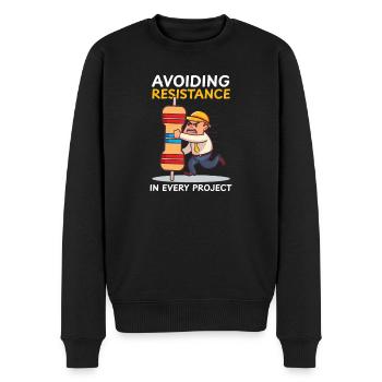 Elektrotechnischer Widerstand im Projekt - Männer Premium Bio Pullover - Schwarz - Vorne - Nico (187cm)