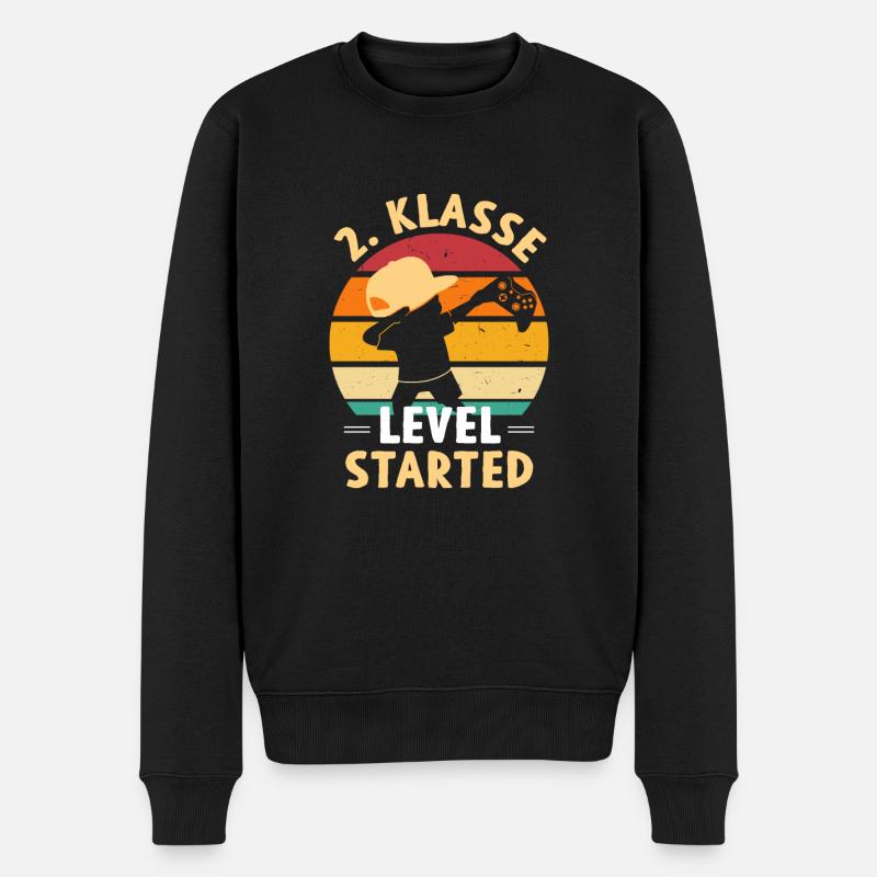 2.Klasse Level Started - Männer Premium Bio Pullover - Schwarz
