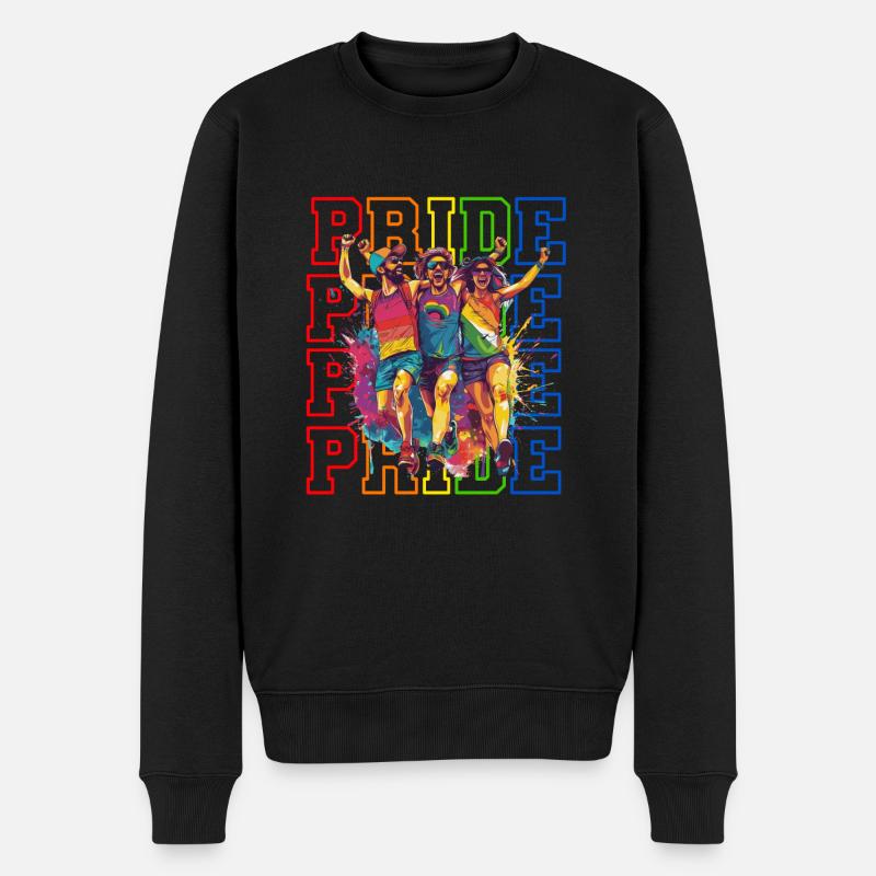 Rainbow Connection Embrace, Happy Pride - Männer Premium Bio Pullover - Schwarz