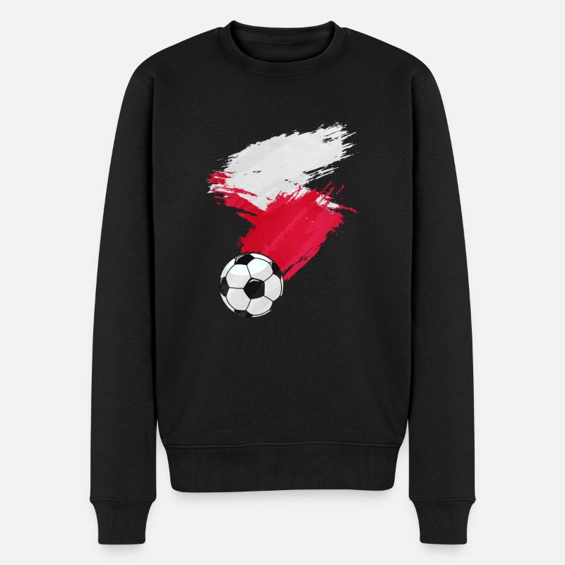 Drapeau de la Pologne - Pull Premium bio Homme - noir