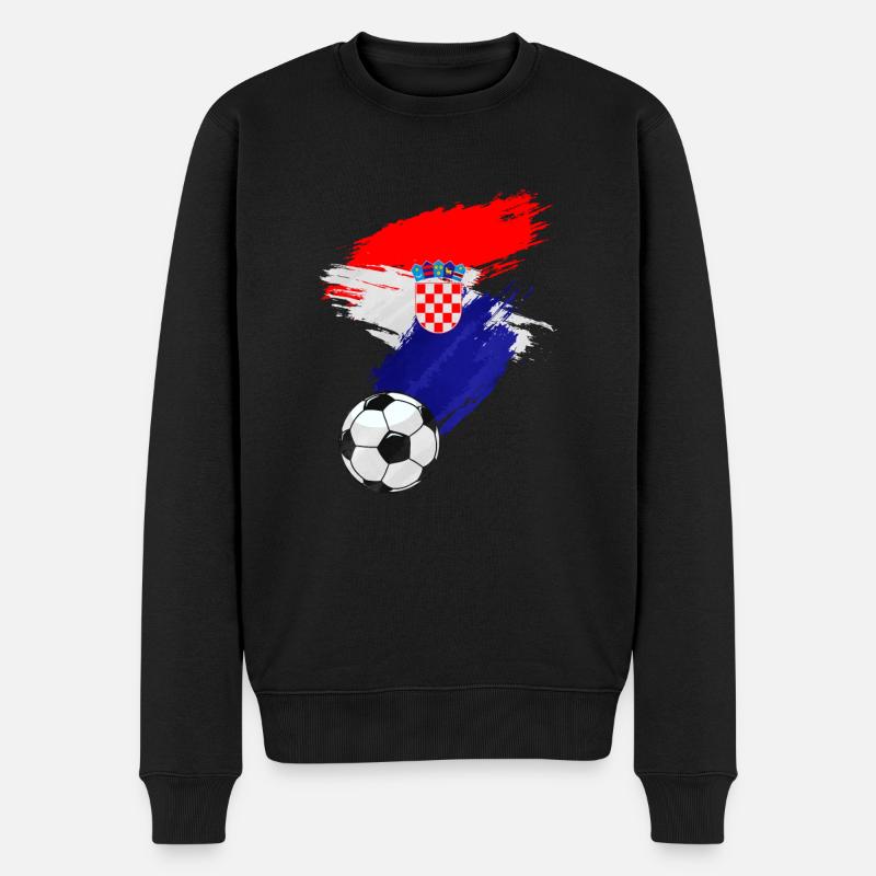 Drapeau de la Croatie - Pull Premium bio Homme - noir