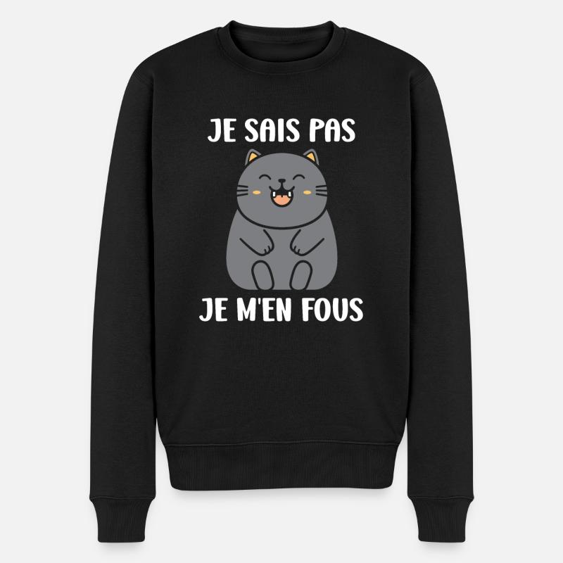 Humour chat chartreux - Pull Premium bio Homme - noir