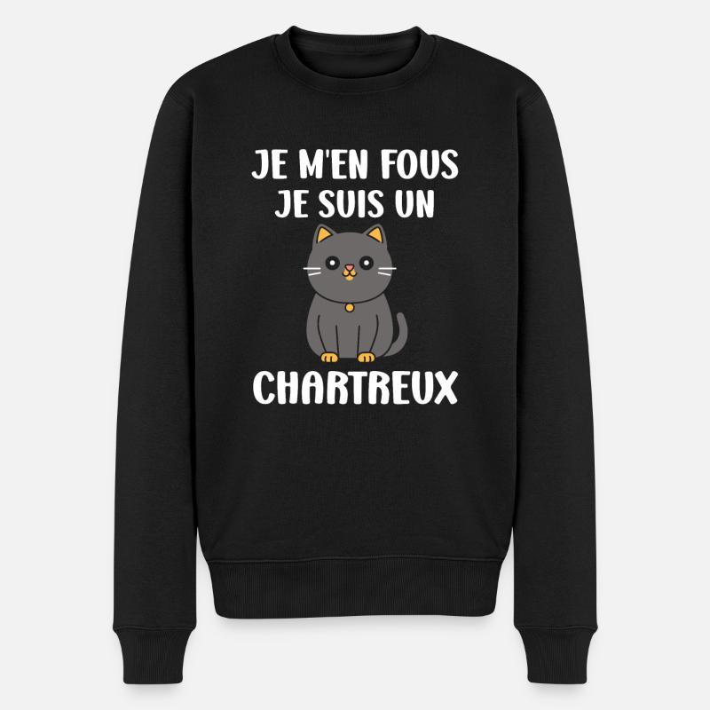 Humour chat chartreux - Pull Premium bio Homme - noir