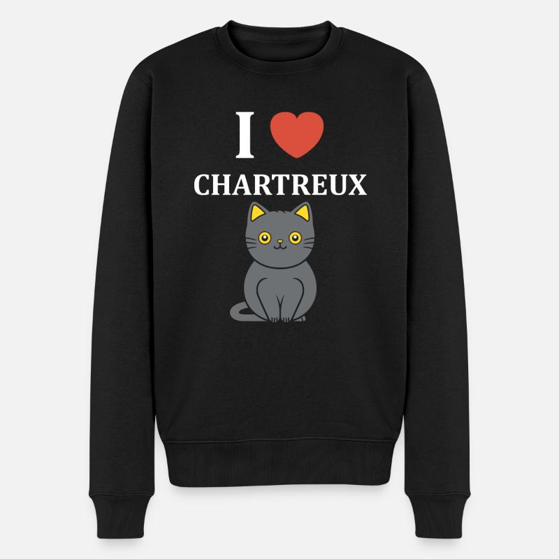 Humour chat chartreux - Pull Premium bio Homme - noir