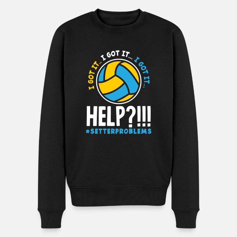Lustiges Volleyball Geschenk - Männer Premium Bio Pullover - Schwarz