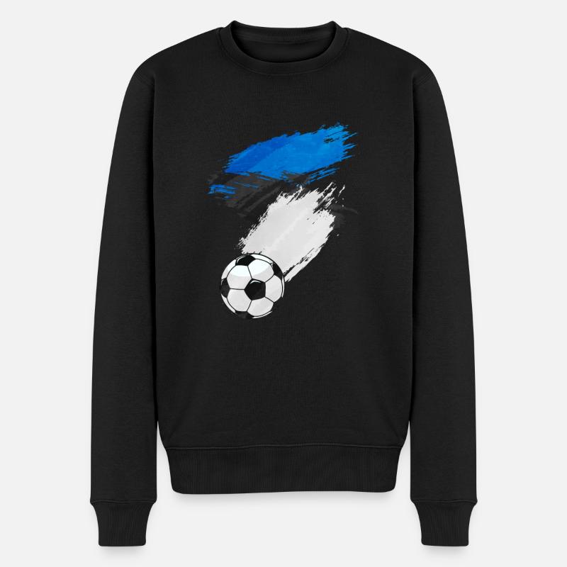 Drapeau de l’Estonie de football - Pull Premium bio Homme - noir