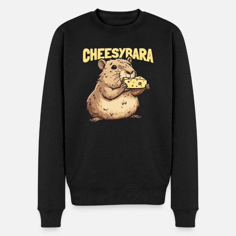 Fromager Capybara Cheesybara - Pull Premium bio Homme - noir