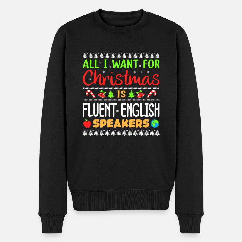 Englisch Lehrer - Männer Premium Bio Pullover - Schwarz