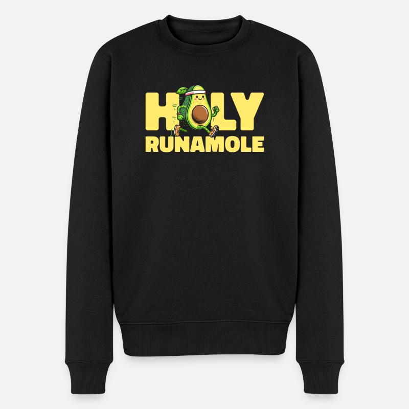 Ultramarathon Avocado Holy Runamole - Männer Premium Bio Pullover - Schwarz