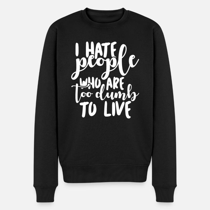 Misanthrope Grumpy Darwin Darwinism - Männer Premium Bio Pullover - Schwarz
