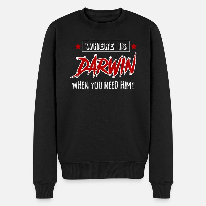 Darwin Darwinisme Misanthrope - Pull Premium bio Homme - noir