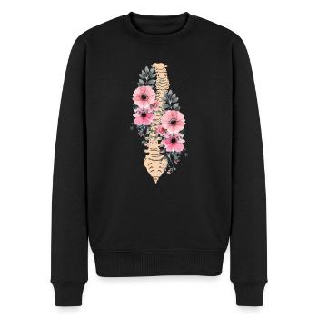 Lustige Skoliose Wirbelsäulenfusion Blumen Zervikal - Männer Premium Bio Pullover - Schwarz - Vorne - Nico (187cm)
