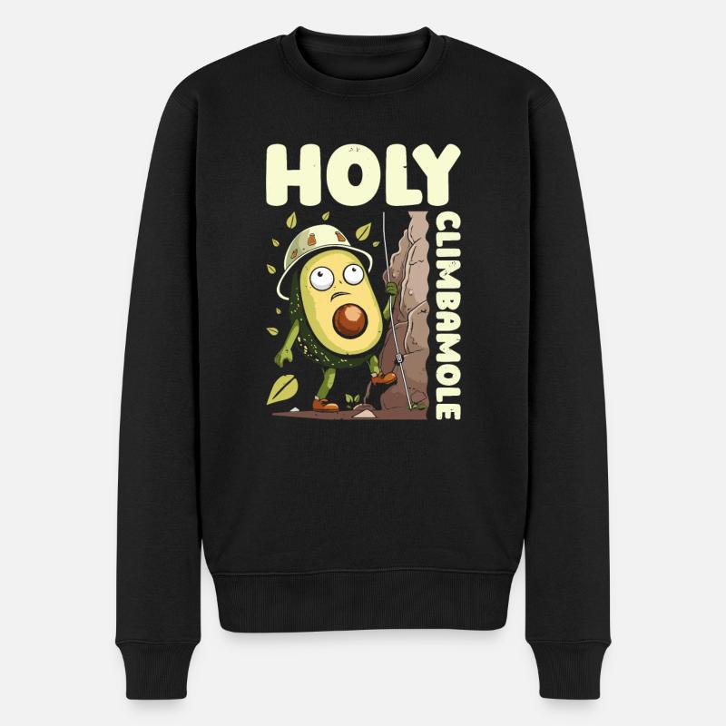 Bouldern Bouldering Avocado Holy Climbamole - Männer Premium Bio Pullover - Schwarz